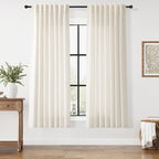 Modern Linen Curtains 63 Inch Length by Nanspring