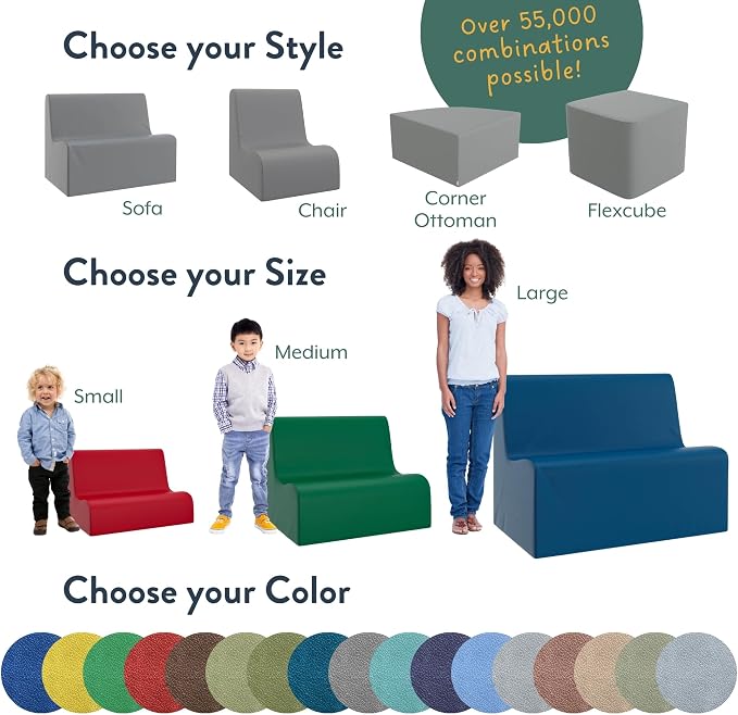Children's Factory Small Contour Sofa, Mix-and-Match Kids Chairs, Corner - Image 5