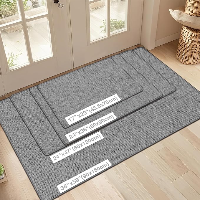 Ultra Thin Indoor Door Mat 17"x29", Non Slip Doormats, Absorbent Door Mat - Image 2