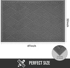 Sturdy Front Door Mat, Absorbent Muddy Dirt Resist Welcome Door Mats Outdoor - Image 2