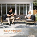 Aoxun 5-Piece Patio Furniture Set, Wicker Outdoor Furniture - Image 4