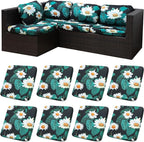 8Pcs Patio Cushion Covers, Outdoor Stretch Cushion Covers, Washable | Stretch by Unknown