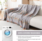 DREAMINGO Boho Couch Cover Grey Chenille Sofa Protecor - Image 6