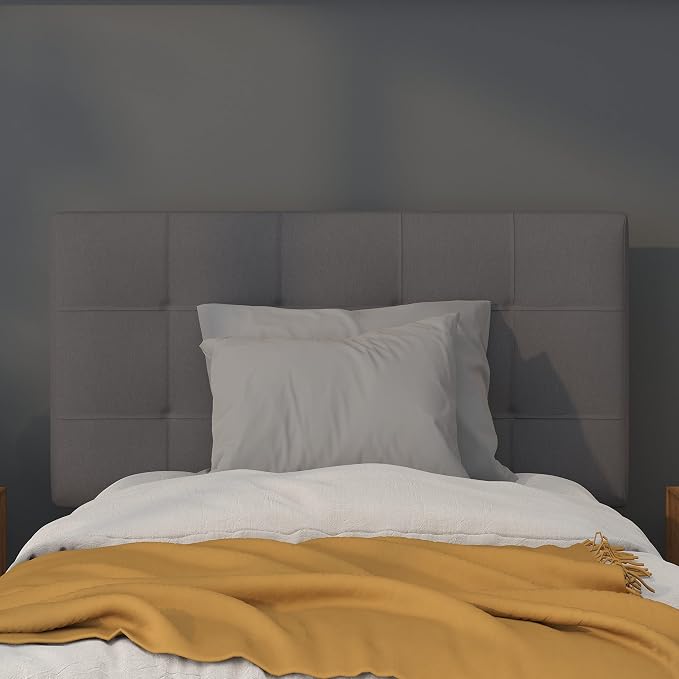 Flash Furniture Bedford Tufted Upholstered Twin Size Headboard in Dark Gray - Image 6