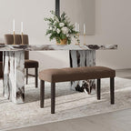 Roundhill Furniture Strata Velvet Upholstered Dining Bench - Image 3