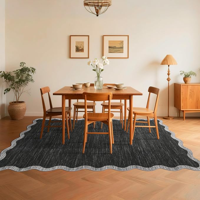 GarveeHome Scalloped Washable Area Rug 6x9 Rug - Image 2