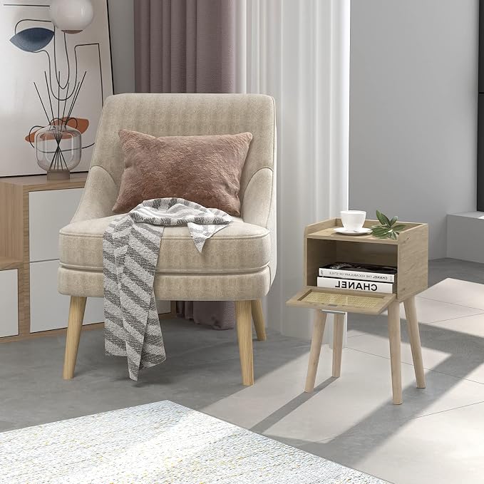LAATOOREE Nightstand Set of 2, Small Bedside Table, End Table - Image 2