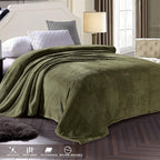 Exclusivo Mezcla Soft Waffle Fleece Bed Blanket Queen Size, Olive | Lightweight - Image 3