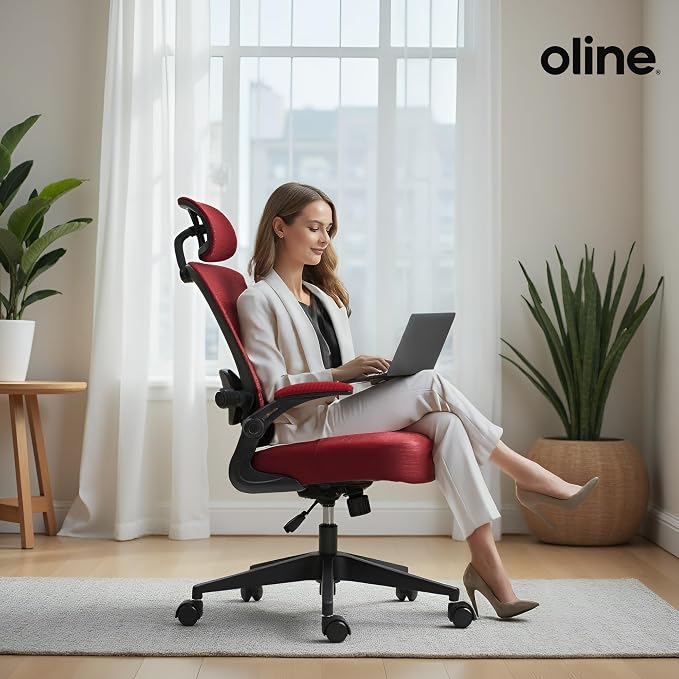 Oline ErgoAir Ergonomic Office Chair – Adjustable Lumbar Support, Flip-Up - Image 7