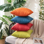MIULEE Pack of 2 Decorative Outdoor Solid Waterproof Throw Pillow Covers Faux - Image 5