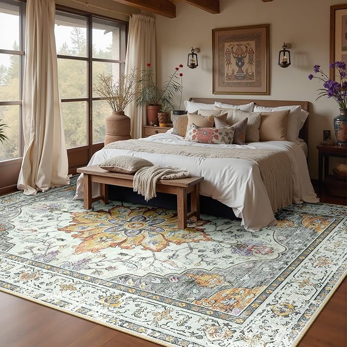 RELEANY Washable Area Rug, Large 10'x14', Water Repellent, Pet Friendly - Image 3