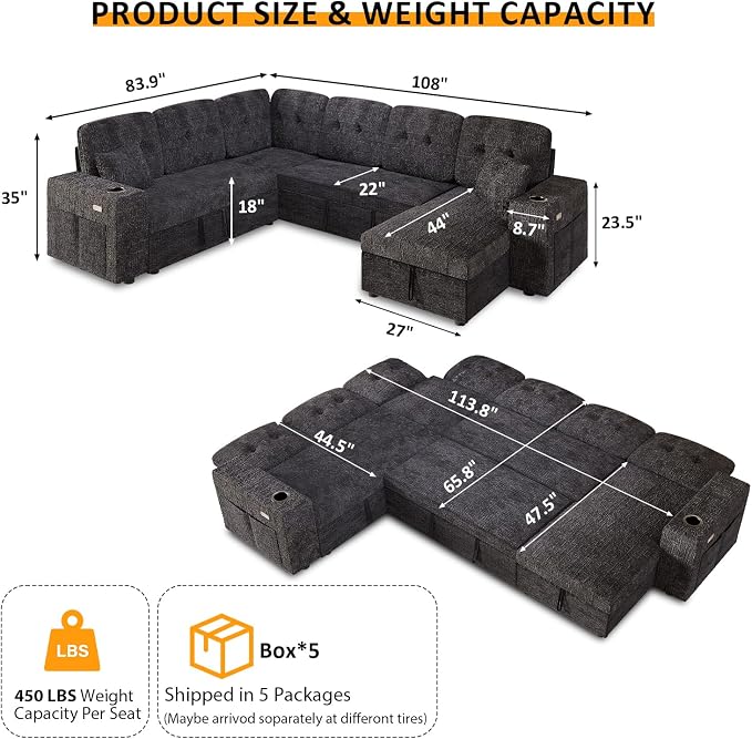 Modular Sectional Sleeper Sofa - Image 3