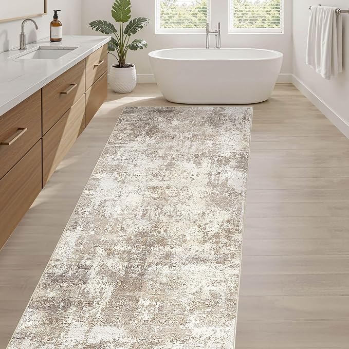 LOONGRUG Runner Rug 2x5 Washable Non-Slip Kitchen Neutral Modern Rug | Abstract - Image 5