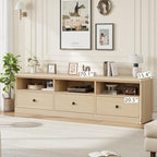 IDEALHOUSE 70in TV Stand for TVs up to 80", Mid Century Modern Entertainment - Image 6