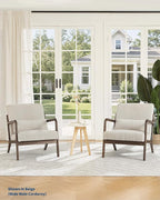 Garvee Mid-Century Modern Accent Chair, Wide-Wale Corduroy Upholstery, Solid - Image 5