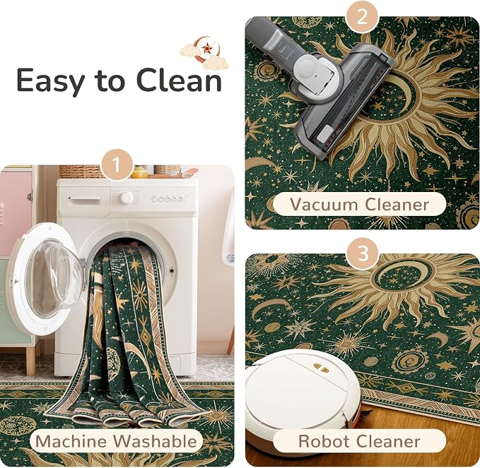 Vacuum-Friendly, 6x9 Washable Area Rug - Image 7