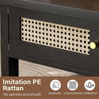 LVB Rattan Coffee Table, Boho Wood Living Room Table - Image 4