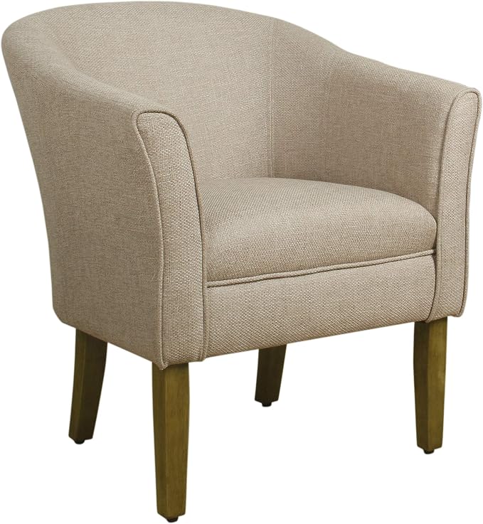 HomePop Barrel Shaped Accent Chair, Light Brown by HomePop