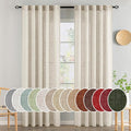 MIULEE Cream Linen Curtains 52x84 Inch 2 Panels by MIULEE