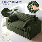 MAXYOYO 59" Bean Bag Sofa Couch, Loveseat Boneless Couch in a Box, Upholstered - Image 4
