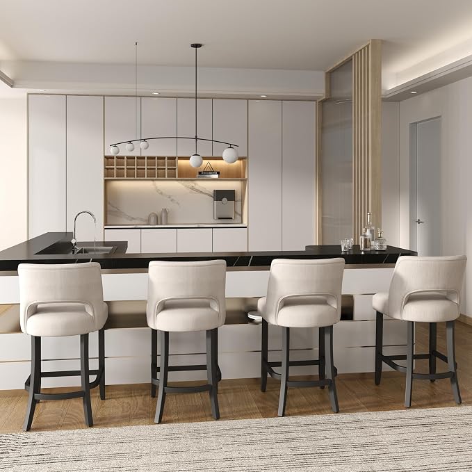 VKNOW Bar Stools Set of 4, Modern Counter Stools - Image 4