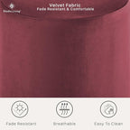 Studio Living® 19” Wentworth Ottoman Round Soft Velvet Bench, Stationary - Image 3