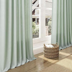 Extra Long Aqua Green Linen Curtains 120 Inch - Image 6