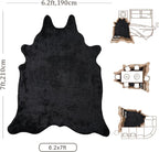 Black Faux Cowhide Rug: Cow Hide Cow Print Rug - Image 2