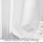 RYB HOME Sheer Curtains 108 inches, Extra Long Floor to Ceiling Curtains | - Image 4