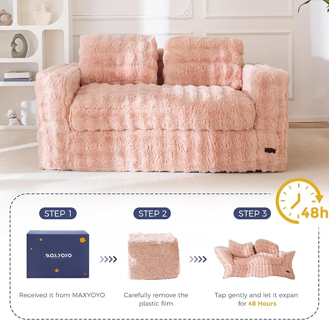 MAXYOYO Loveseat Sofa for Living Room, Small Sofa Couch Tufted Boneless Couch - Image 8