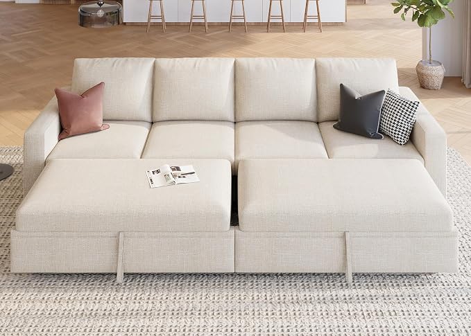 HONBAY Modular Sectional Sleeper Sofa Bed, - Image 5