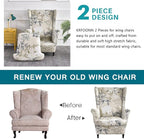 KRFOONN Wingback Chair Covers Slipcovers 2 Piece Stretch Wing Chair Covers - Image 4