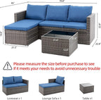 Shintenchi 4 Pieces Patio Furniture Sets, Outdoor Sofa Patio Sectional Sets All - Image 4