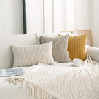 Set of 4 Mustard Yellow Decorative Throw Pillow Covers 18x18 Inch Corduroy - Image 3