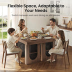 55" Convertible Computer Desk, 2-in-1 Flip-Top Desk & Dining Table - Image 7
