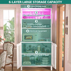 Aheaplus Bar Cabinet with Power Outlets, Coffee Bar Station - Image 5