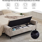 SOFTHION Storage Bench for Bedroom, Upholstered Chenille Storage Ottoman - Image 6