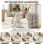 79in Convertible Sofa Bed, Corduroy Boneless Couch Bed, Futon Sleeper Sofa Pull - Image 3