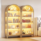 HNEBC Arched Display Case with RGB Lights, LED Curio Cabinet with Shelf - Image 8