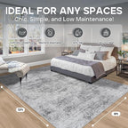 Aelenmu 9x12 Area Rugs for Living Room Bedroom Dining Room Washable Grey | Soft - Image 2