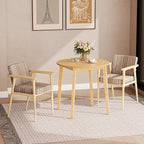 HOOBRO Bamboo Dining Table, Round Dining Table - Image 8