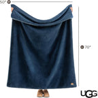 UGG Euphoria Throw Blanket, Plush Faux Fur Blanket, Indigo Blue | Reversible - Image 8