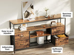 Huuger TV Stand Dresser with Power Outlets and LED Lights, 4 Drawers - Image 8