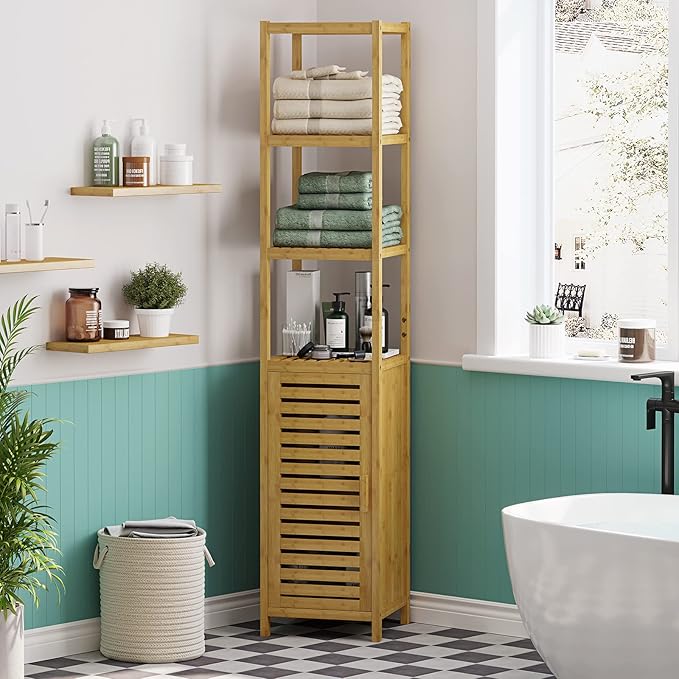 VIAGDO Storage Tall Slim Cabinet - Image 2