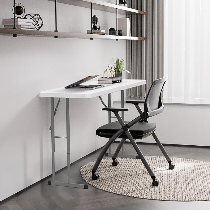VINGLI 4 FT Narrow Folding Table, Home Work - Image 10