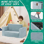 Kids Couch, 2-in-1 Toddler Chair Comfy 1-3 Years, Convertible Kids Chair - Image 7