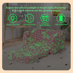 MeMoreCool Glowing Pink Rainbow Kids Chair, 2-in-1 Glow-in-the-Dark Kids Couch - Image 4