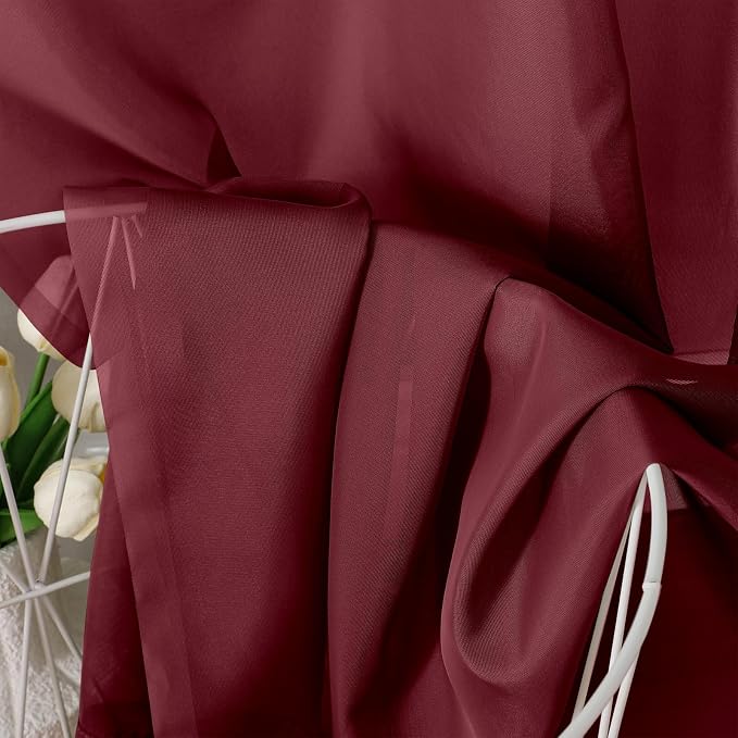 Burgundy Sheer Curtains - Image 6