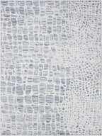 8x10 Washable Area Rugs for Living Room, Dining Room- White Blue | Ultra Soft - Image 9