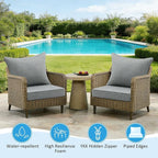 Outdoor Deep Seat & Back Cushion Set, 24 x 24 Inch Water Repellent and Fade - Image 3